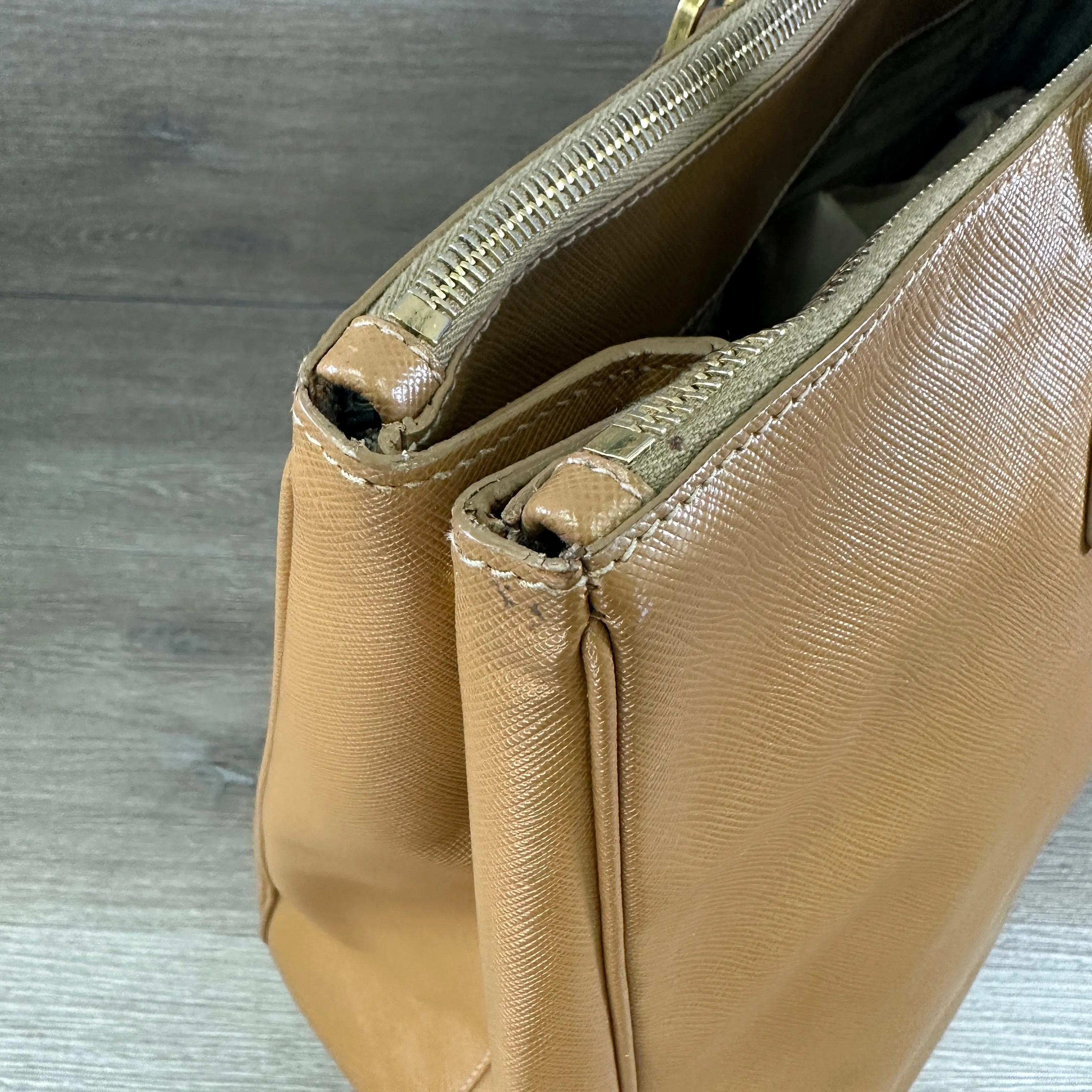 Large Prada Galleria Saffiano Leather Caramel