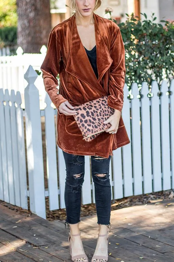 Luxurious Weekend Velvet Cardigan Jacket